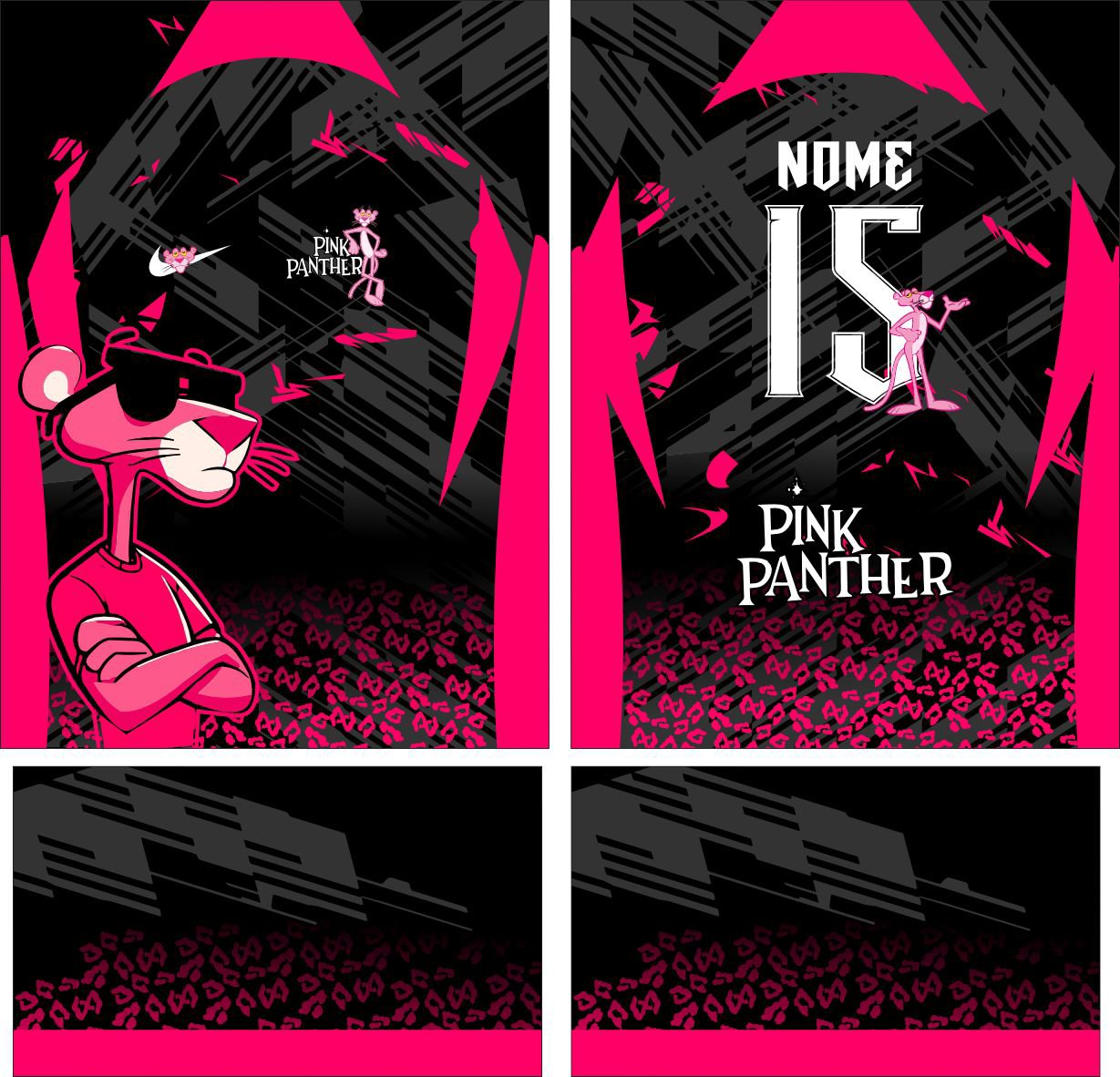 Arte Vetor camisa pantera cor de rosa interclasse Mod-215