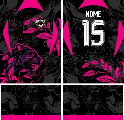 Arte Vetor Camisa interclasse Pantera Floral Mod-172