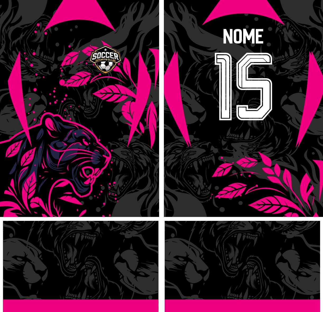 Arte Vetor Camisa interclasse Pantera Floral Mod-172