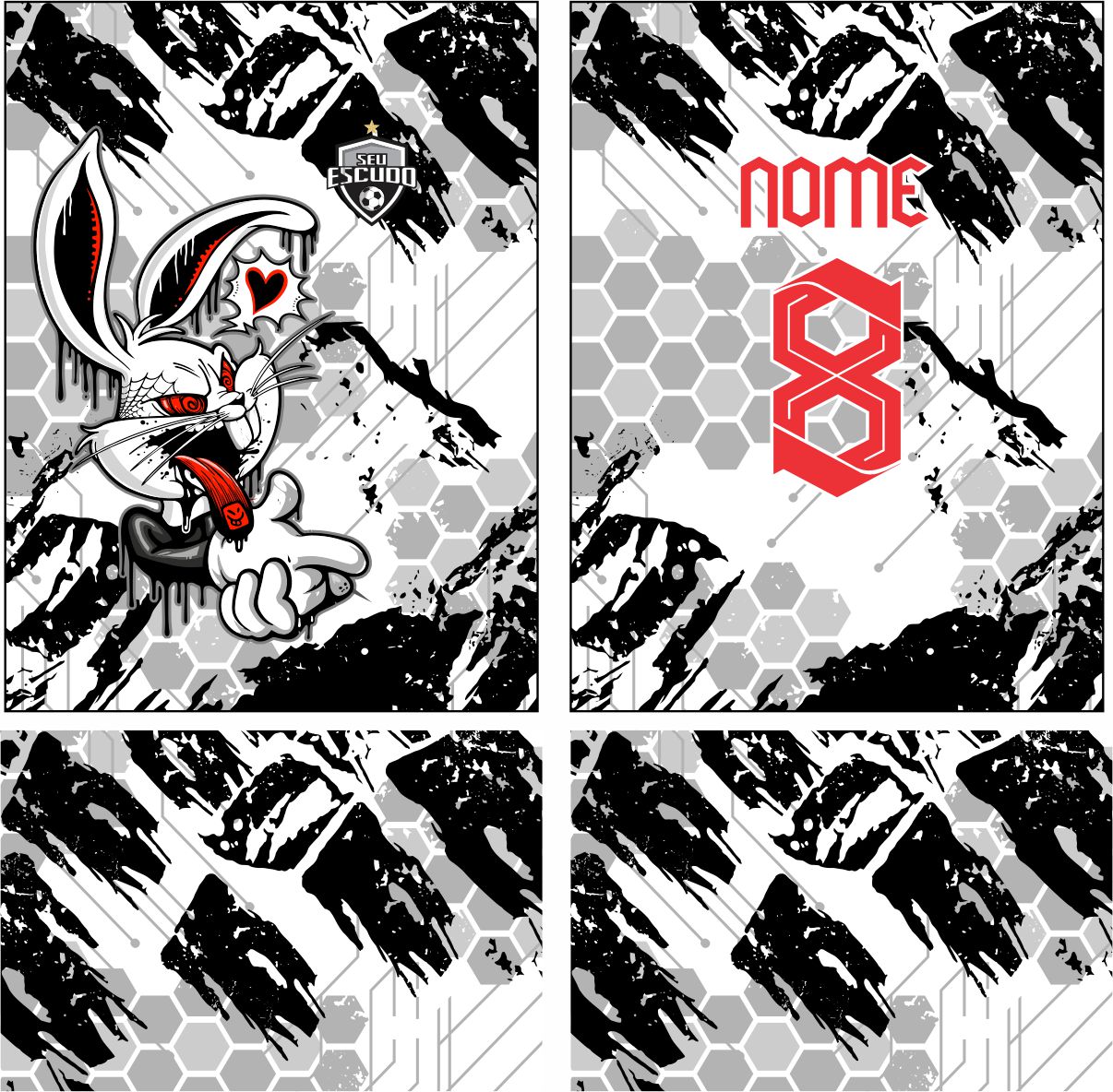 Arte vetor camisa Interclasse coelho Mod-870