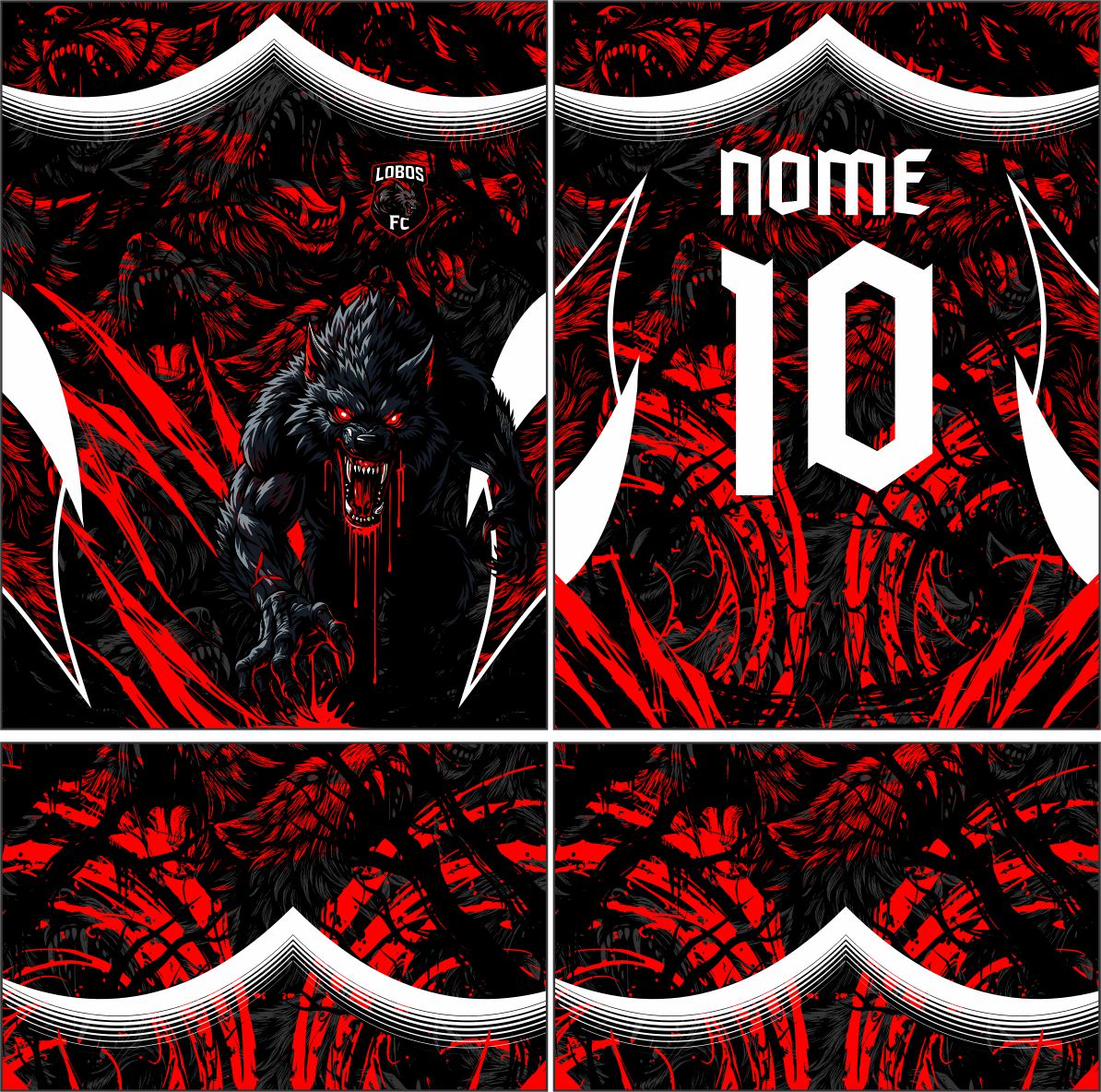 Arte Vetor Camisa Interclasse lobo Mod-861