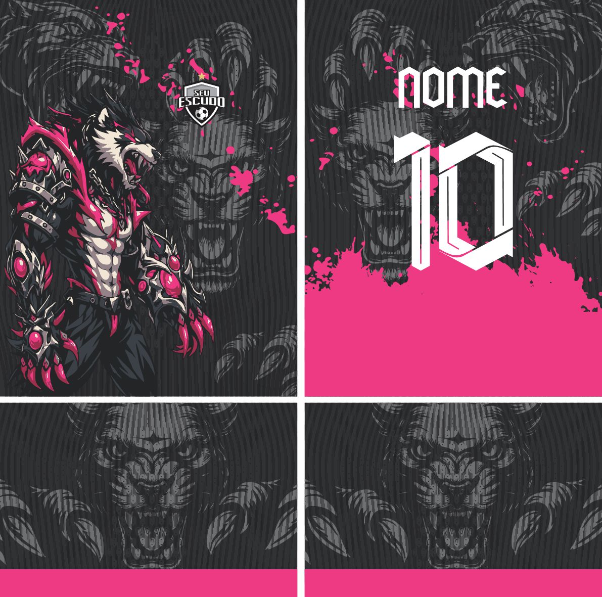 Arte Vetor Camisa Interclasse lobo Mod-867